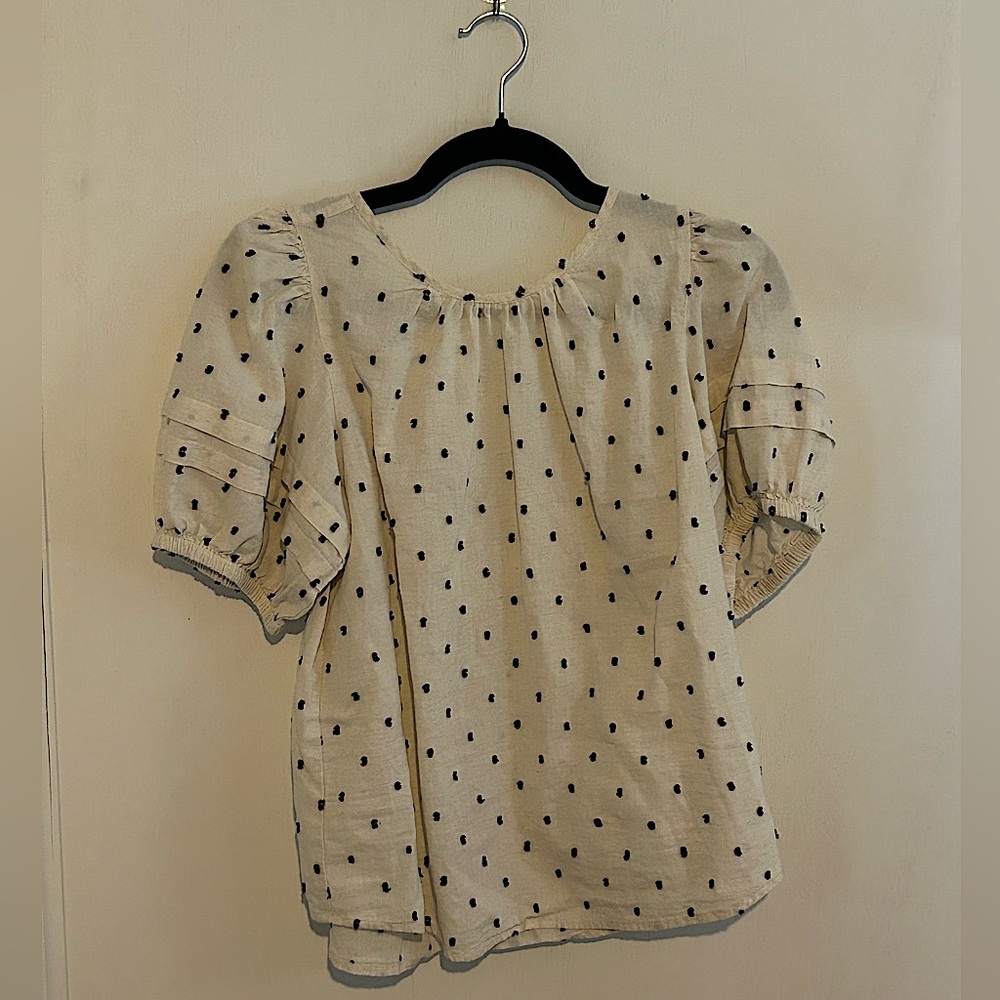 Madewell Tie-Back Puff Sleeve Top